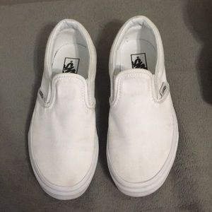 White slip on vans